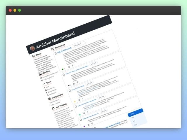 GitHub Themed Resume Template